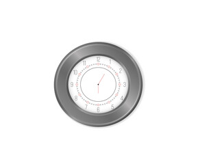 Background illustration with classic round wall clock in black-and-white hand-drawn style showing hour minute second metal shape concept vector cartoon doodle art isolated on white

