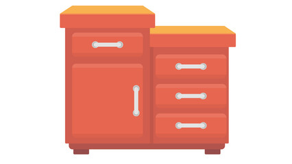 Stylish coral red cabinet perfect for modern home decor adds a touch of elegance to any room