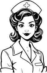 Retro Nurse Cartoon: A Charming Vintage Medical Illustration