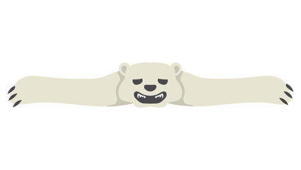 Adorable polar bear stretches out playfully winter fun arctic animal cute wildlife design