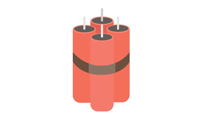 Explosive dynamite sticks bundle danger warning icon design element