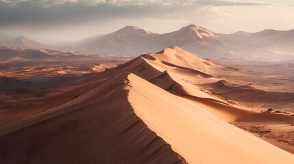 Fototapeta premium The Sweeping Sands of Time An Exploration of Desert Landscapes Dune Formations and the Ever Changing Sculptures of Wind and Sun