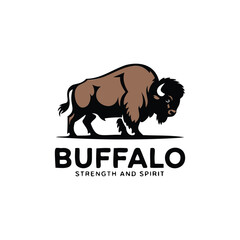 buffalo logo design vector