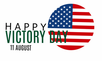 US Victory Day, with illustration of patriotic military salute flag of the United States victory day
