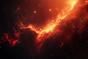 Fiery Nebula Cosmic Clouds Stellar Dust Space Exploration,