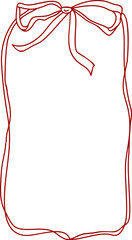 Red Ribbon Bow Frame Vector Graphic