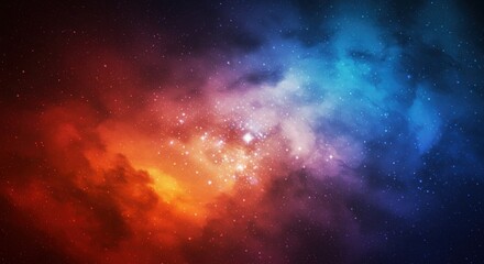 Naklejka premium Cosmic collision of fire and ice a nebula painted across the starlit void