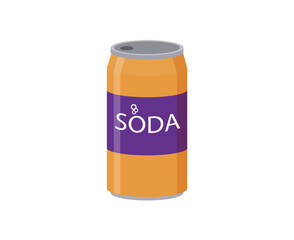 Fototapeta premium Aluminium soda can illustration in modern sleek style with refreshing fizzy drink design cold beverage product label advertising supermarket buy energy thirst quench commercial