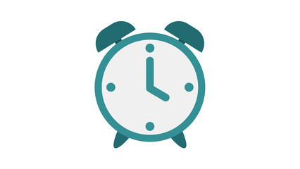 Teal alarm clock design modern time management concept illustration