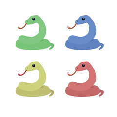 snake cute animal reptile vector green symbol sign icon emoji illustration