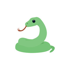Obraz premium snake cute animal reptile vector green symbol sign icon emoji illustration
