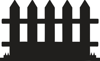 Fence black silhouette, wooden fence vector