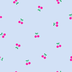 Seamless Cherry Pattern,Vector,Fabric Pattern Design, Pastel background
