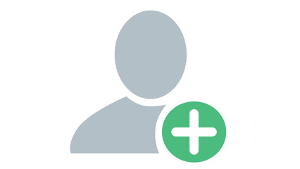 Obraz premium Add new user profile icon design modern flat style green plus sign elegant simple aesthetic