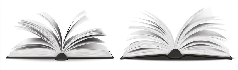 Fototapeta premium Mock up of magazine covers from various angles on a white background