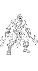 Fototapeta premium black and white cartoon illustration of an elephant