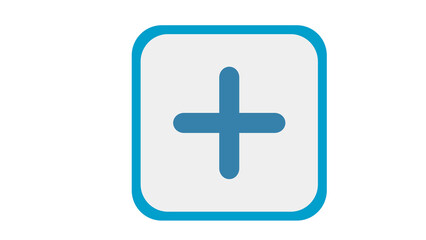 Add button icon bright blue design user interface element modern simple style
