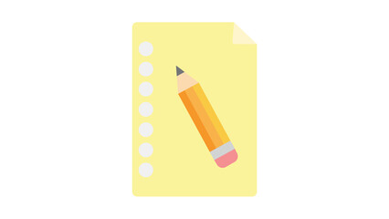 Yellow notepad pencil design ideas fresh start creativity inspiration