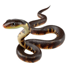 Fototapeta premium A Striking Image of a Banded Water Snake Close up View of a Reptile's Scales and Pattern