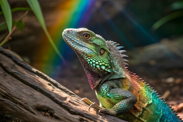Fototapeta premium iguana on a tree