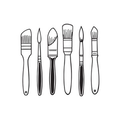 Hand-drawn Vector of a Paintbrush in Clean Simple Lines