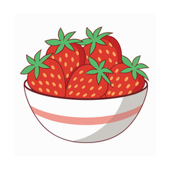Delicious  strawberry  fruits vector art illustration