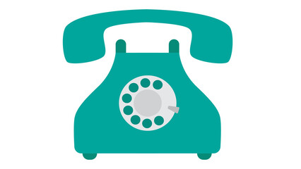 Retro teal rotary phone classic design vintage communication technology