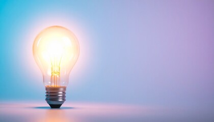 light bulb on blue background