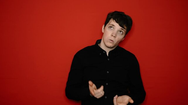 Young attractive man preparing for exams