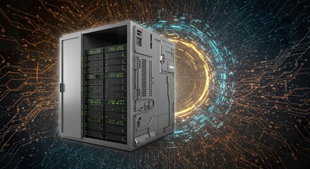 High performance servers within a futuristic digital infrastructure concept
