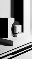 Monochrome Minimalism: 3D Rendered Geometric Forms