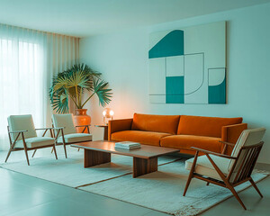 Cozy living room,Cozy living room,Modern Living Room Interior With Green Plants, Sofa And Green Wall Background,Modern cozy living room,