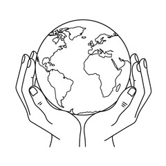 Celebrate Earth Day with a fun coloring page showing a happy Earth character surrounded by natural elements. Perfect for kids and eco-friendly art activities .