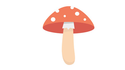 Enchanting red mushroom fairytale forest fungi nature illustration whimsical design