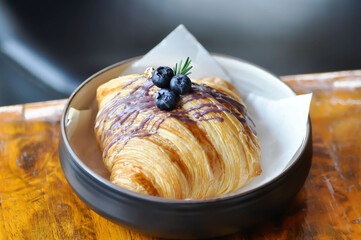 croissant , French croissant or French bread or blueberry croissant