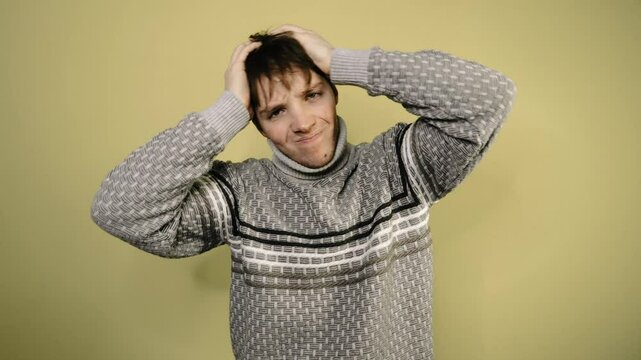 Young attractive man preparing for exams