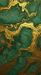 Emerald & Gold: Liquid Dreamscape