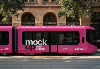 City Tram Mockup