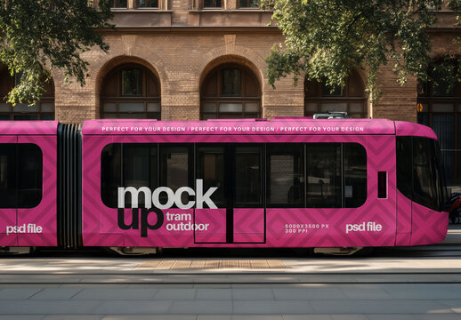 City Tram Mockup