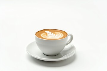 Cappuccino with latte art swirls gracefully