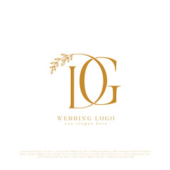Elegant Wedding Logo with Initials DG and Floral Accents
