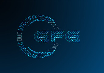GFG low poly letter logo vector design. GFG lower poly logo design. Low poly logo.