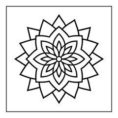 Simple Mandala Pattern Outline Design Elegant Vector