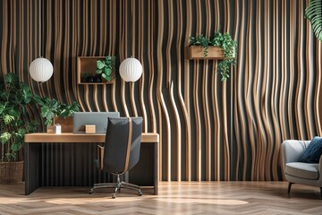 Modern Business Backdrop with Trendy Wavy Stripe Design