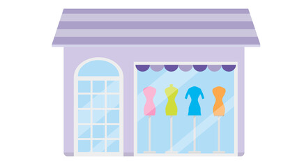 Charming boutique storefront display stylish dresses mannequins window shopping allure