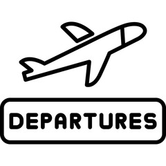 Departures Icon Flight Travel Terminal Sign