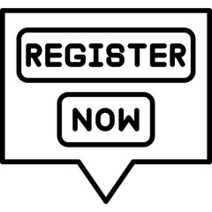 Register Now Icon Online Signup CTA Badge
