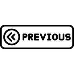 Fototapeta premium Previous Button Icon Navigation UI Arrow