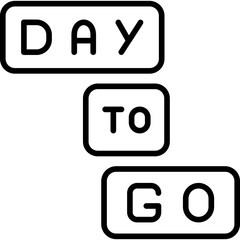 Day To Go Icon Countdown and Reminder Symbol