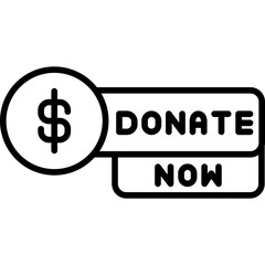 Donate Now Icon Charity Action Button